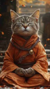 Cat Monk in Meditation Prompt