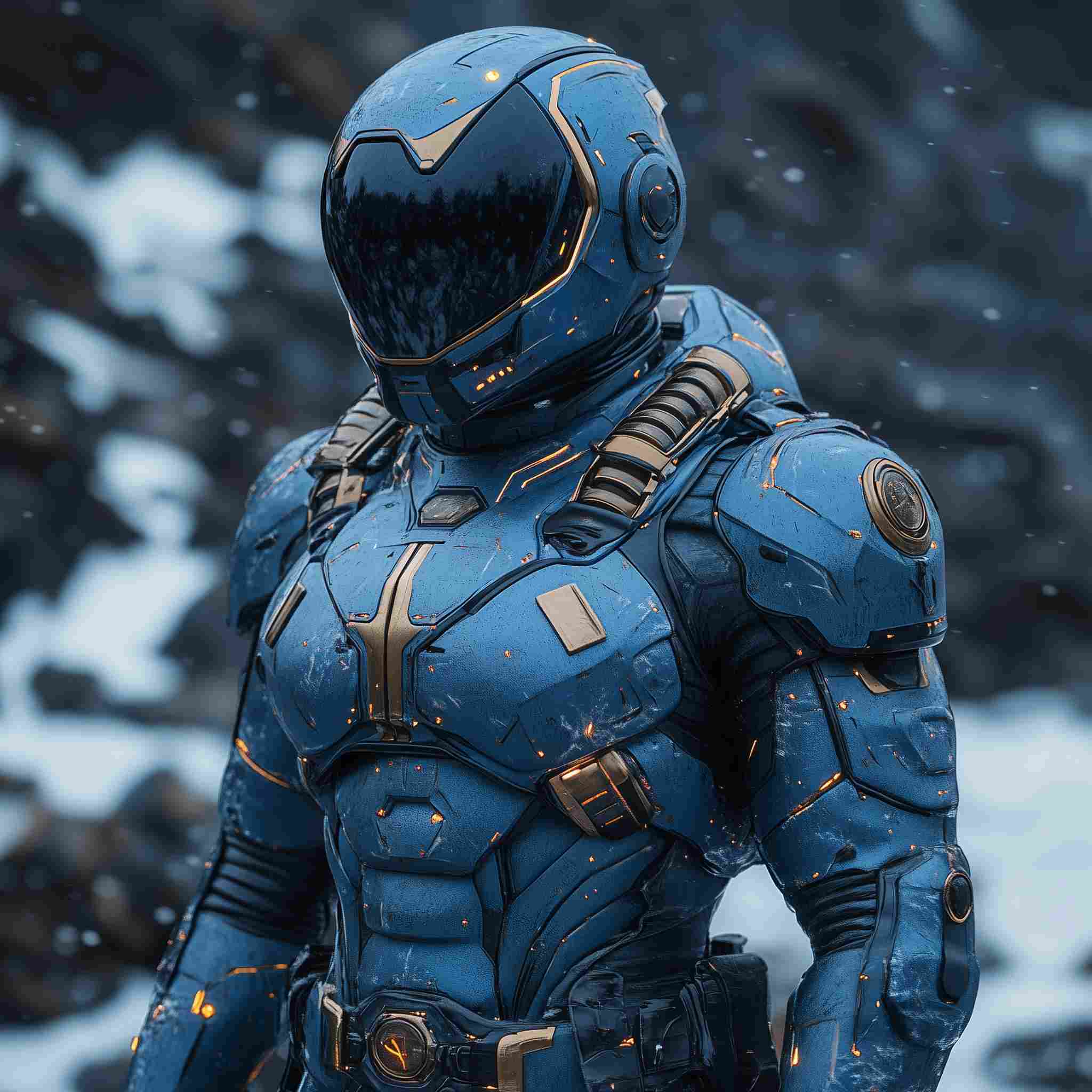 Comic Book Blue Power Armor