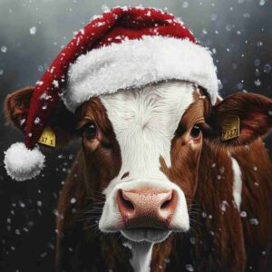 Realistic Santa Cow MidJourney Prompt