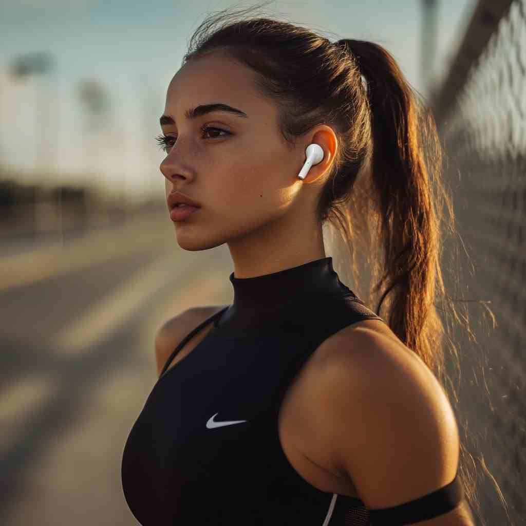 Sporty Girl with AirPods