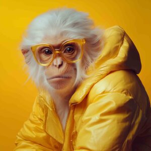 Stylish Anthropomorphic Monkey Photography Prompt