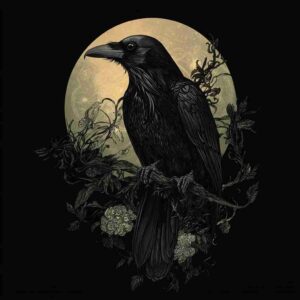 Vintage Raven T-Shirt Design MidJourney Prompt