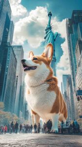 Whimsical Giant Corgi Scene MidJourney Prompt