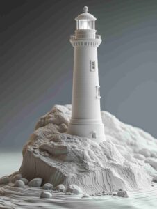 White Lighthouse Model MidJourney Prompt